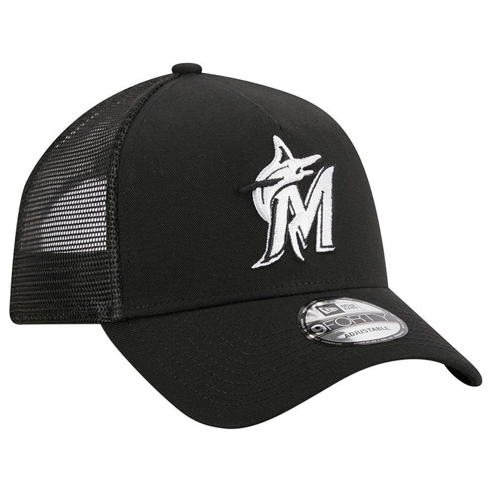 Miami Marlins New Era A-Frame 9FORTY Trucker Adjustable Hat for sale