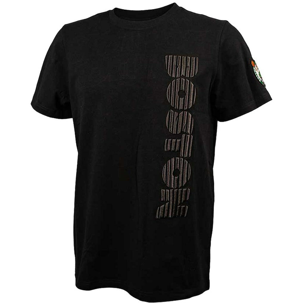 Boston Celtics FISLL 3D Puff Print Sliced Logo T-Shirt Black