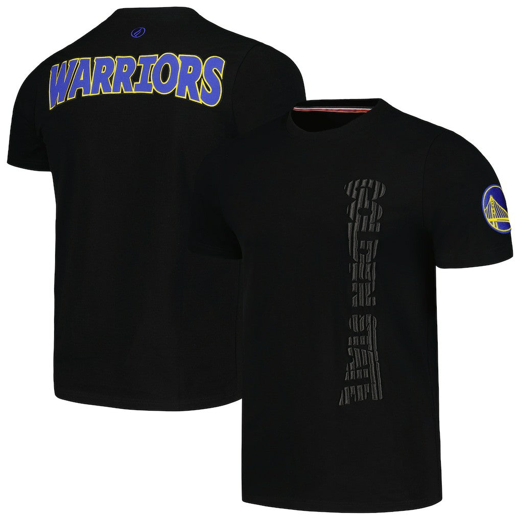 Golden State Warriors FISLL 3D Puff Print Sliced Logo T-Shirt Black