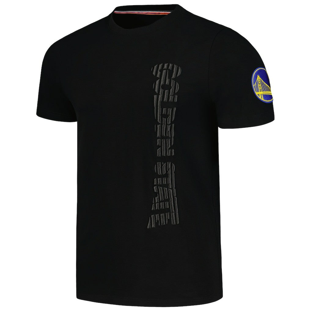 Golden State Warriors FISLL 3D Puff Print Sliced Logo T-Shirt Black