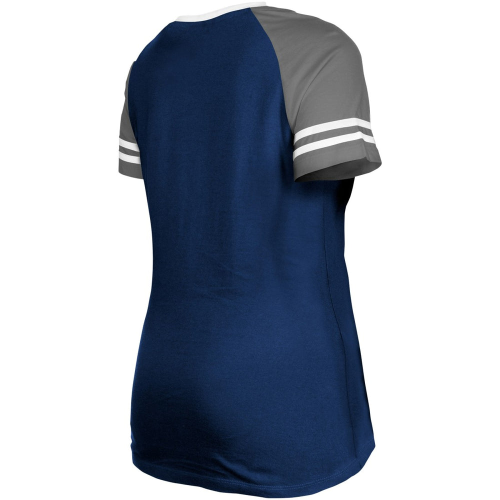 Dallas Cowboys New Era Women's Raglan Lace-Up T-Shirt - Navy - NFL