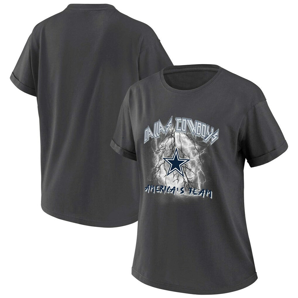 Dallas Cowboys WEAR by Erin Andrews Women's Boyfriend T-Shirt - Charcoal - NFL