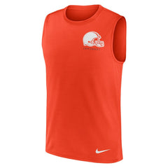Cleveland Browns Large Logo Lightweight Dri-FIT Muscle Tank Top - Orange - Nike