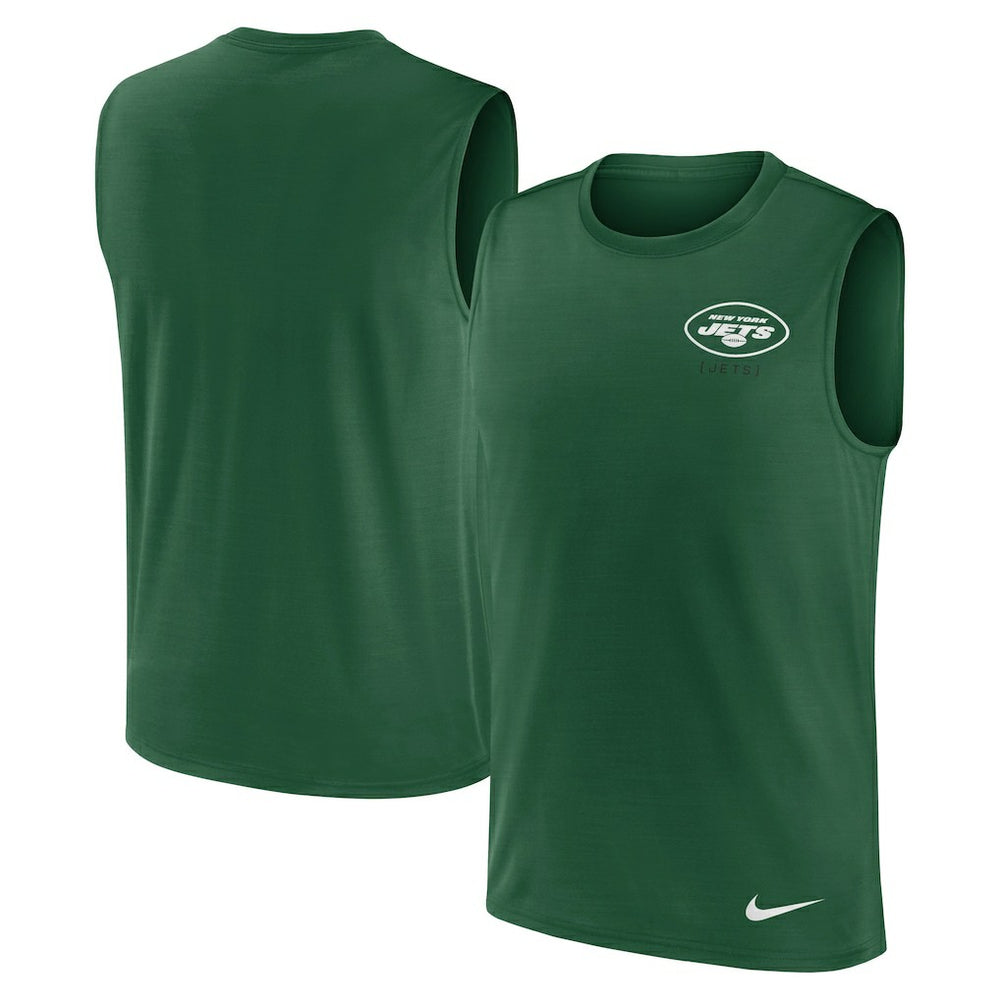 New York Jets Large Logo Lightweight Dri-FIT Muscle Tank Top - Green - Nike