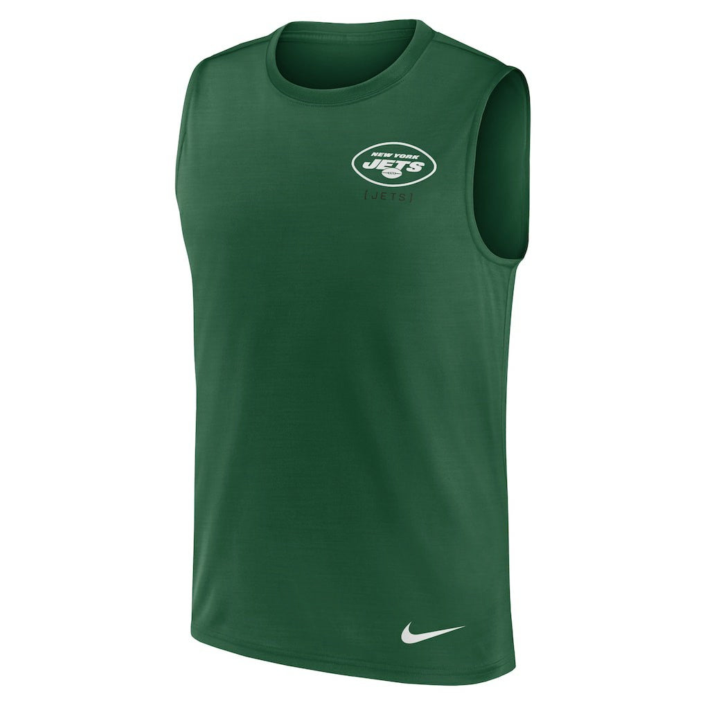 New York Jets Large Logo Lightweight Dri-FIT Muscle Tank Top - Green - Nike