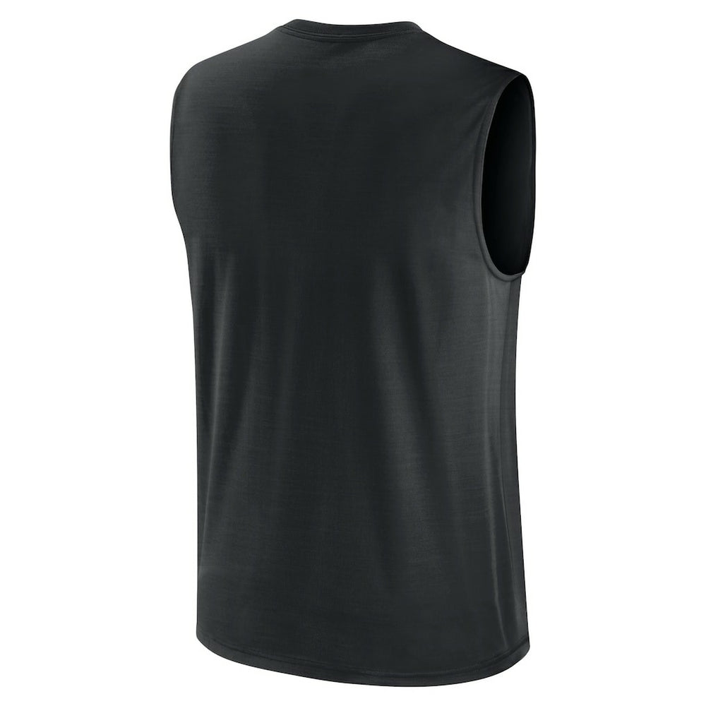 Pittsburgh Steelers Large Logo Lightweight Dri-FIT Muscle Tank Top - Black - Nike
