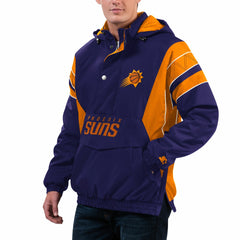 Phoenix Suns Starter Home Team Hoodie Half-Zip Jacket Purple