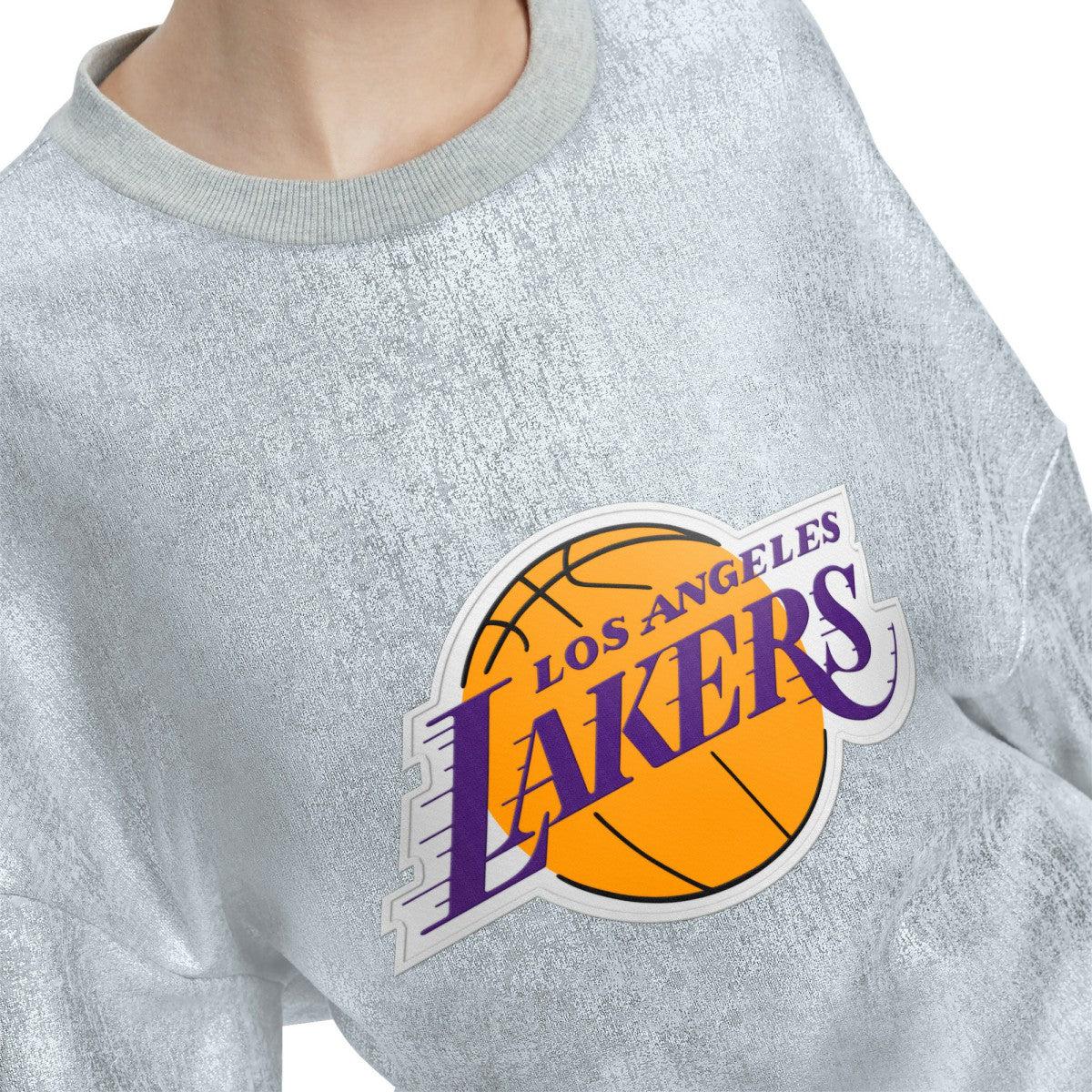 Los Angeles Lakers Tommy Jeans Women's Tracy Pullover Sweatshirt Silver