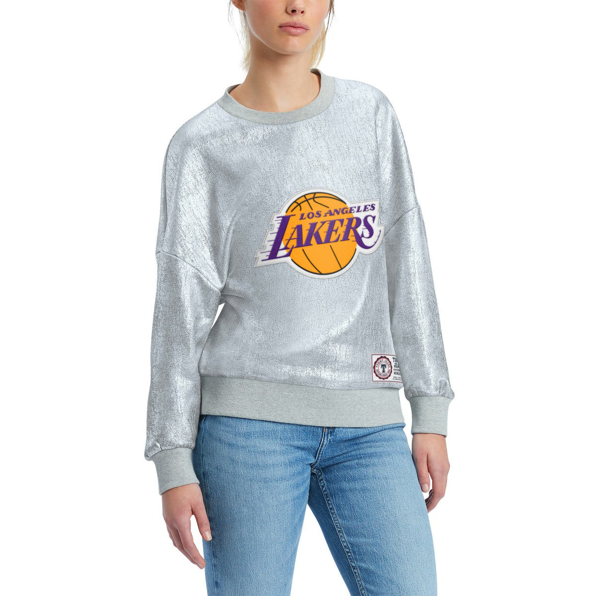 Los Angeles Lakers Tommy Jeans Women's Tracy Pullover Sweatshirt Silver
