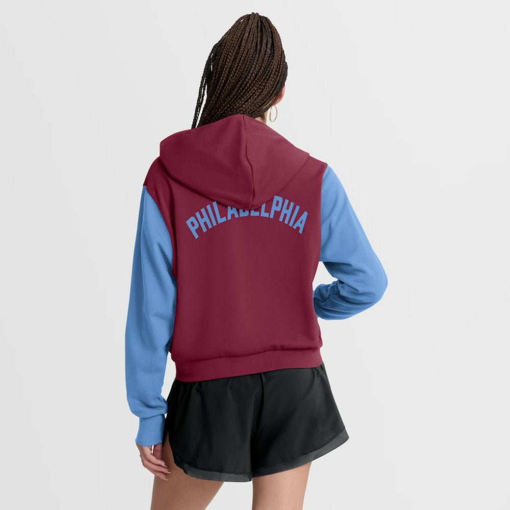 Philadelphia Phillies Nike Women's Cooperstown Collection Cropped Full-Zip Hoodie Outlet
