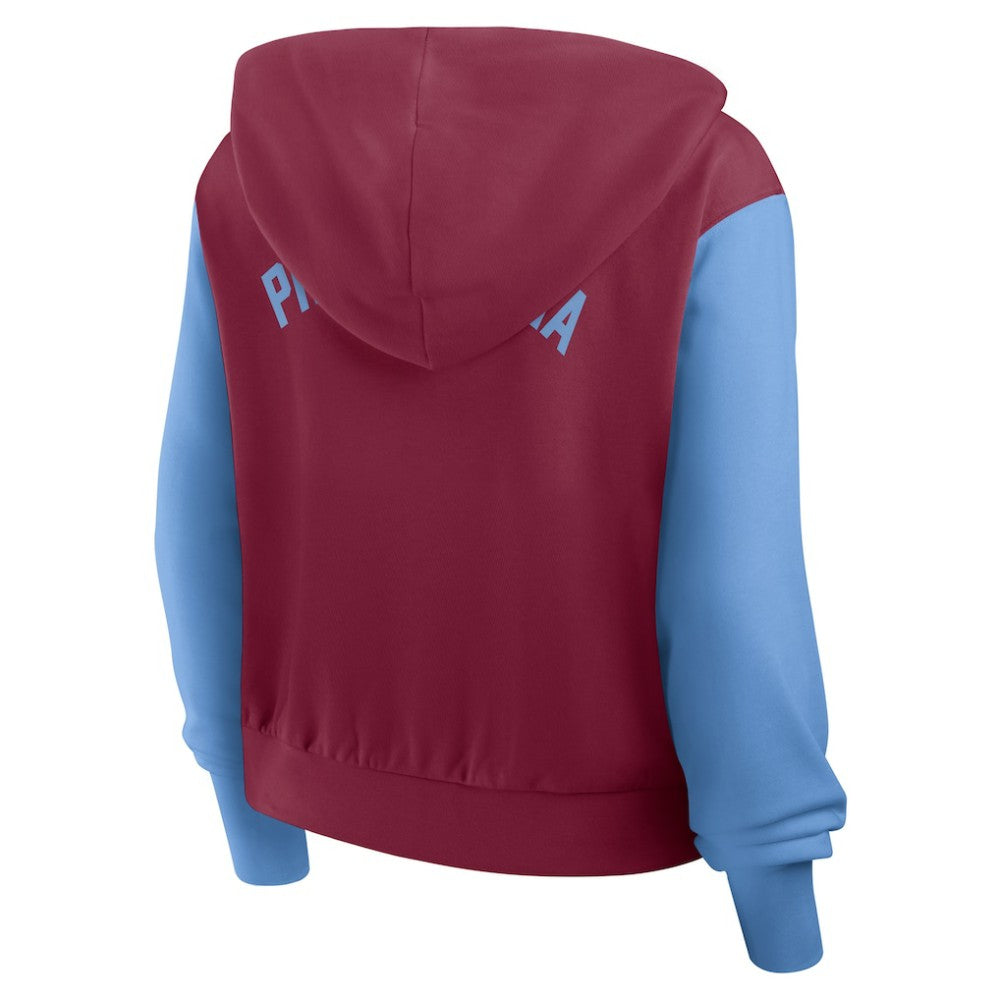 Philadelphia Phillies Nike Women's Cooperstown Collection Cropped Full-Zip Hoodie Outlet