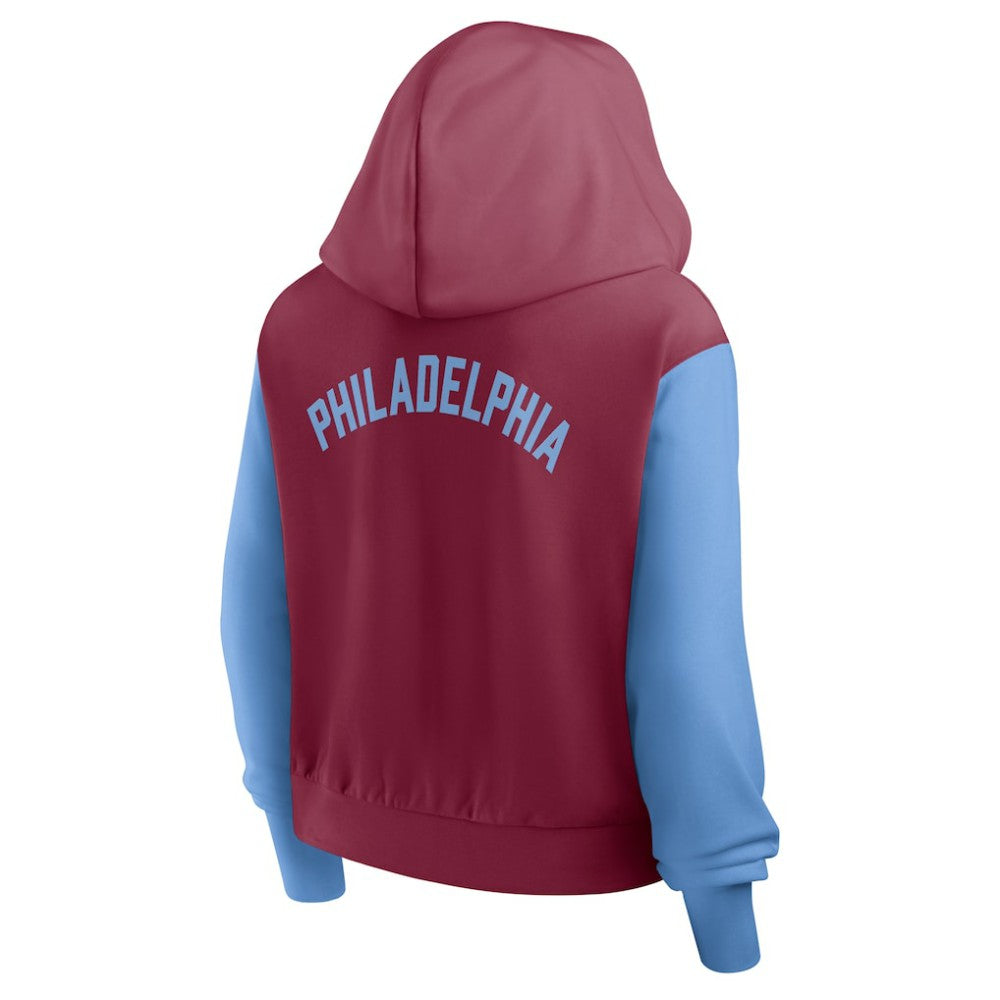 Philadelphia Phillies Nike Women's Cooperstown Collection Cropped Full-Zip Hoodie Outlet