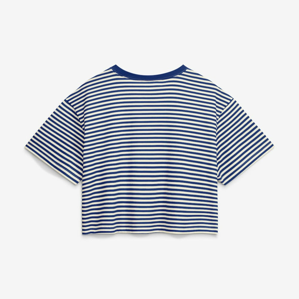 Seattle Mariners Nike Women's Cooperstown Collection Striped Cropped T-Shirt Outlet