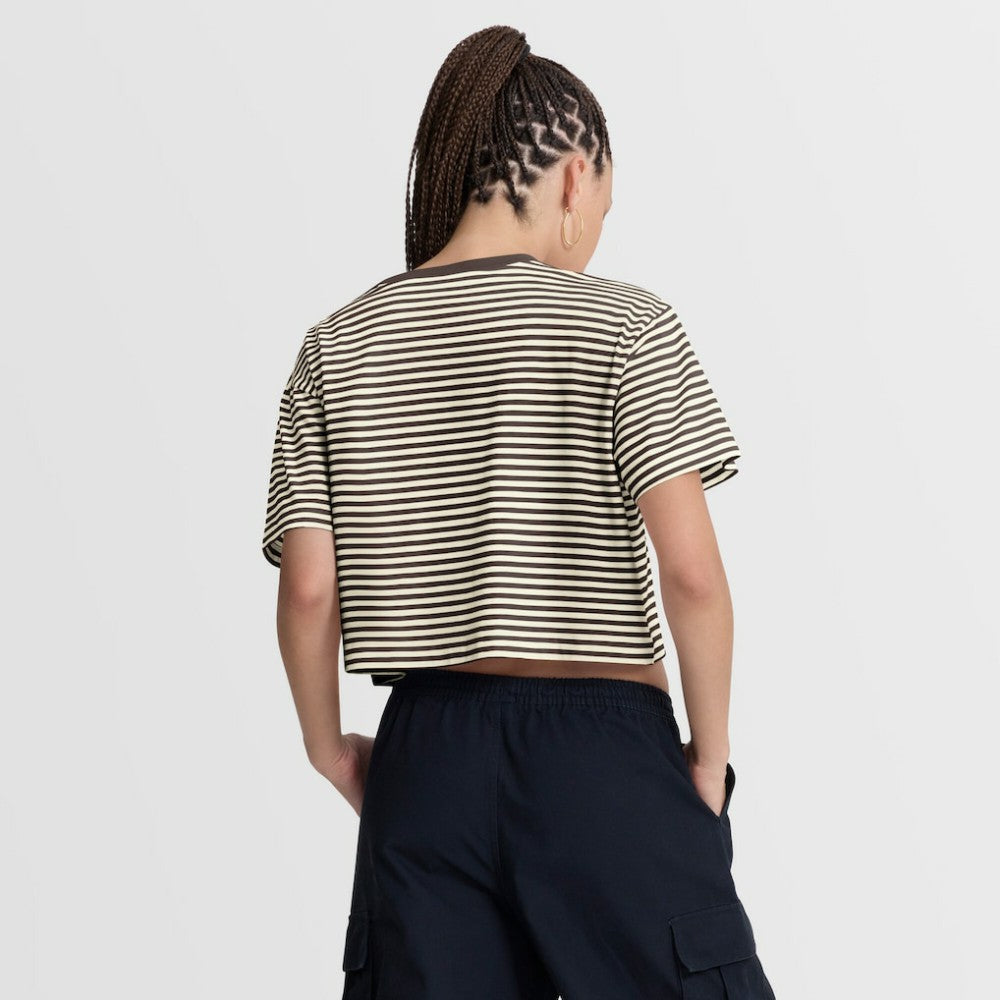 San Diego Padres Nike Women's Cooperstown Collection Striped Cropped T-Shirt Near Me