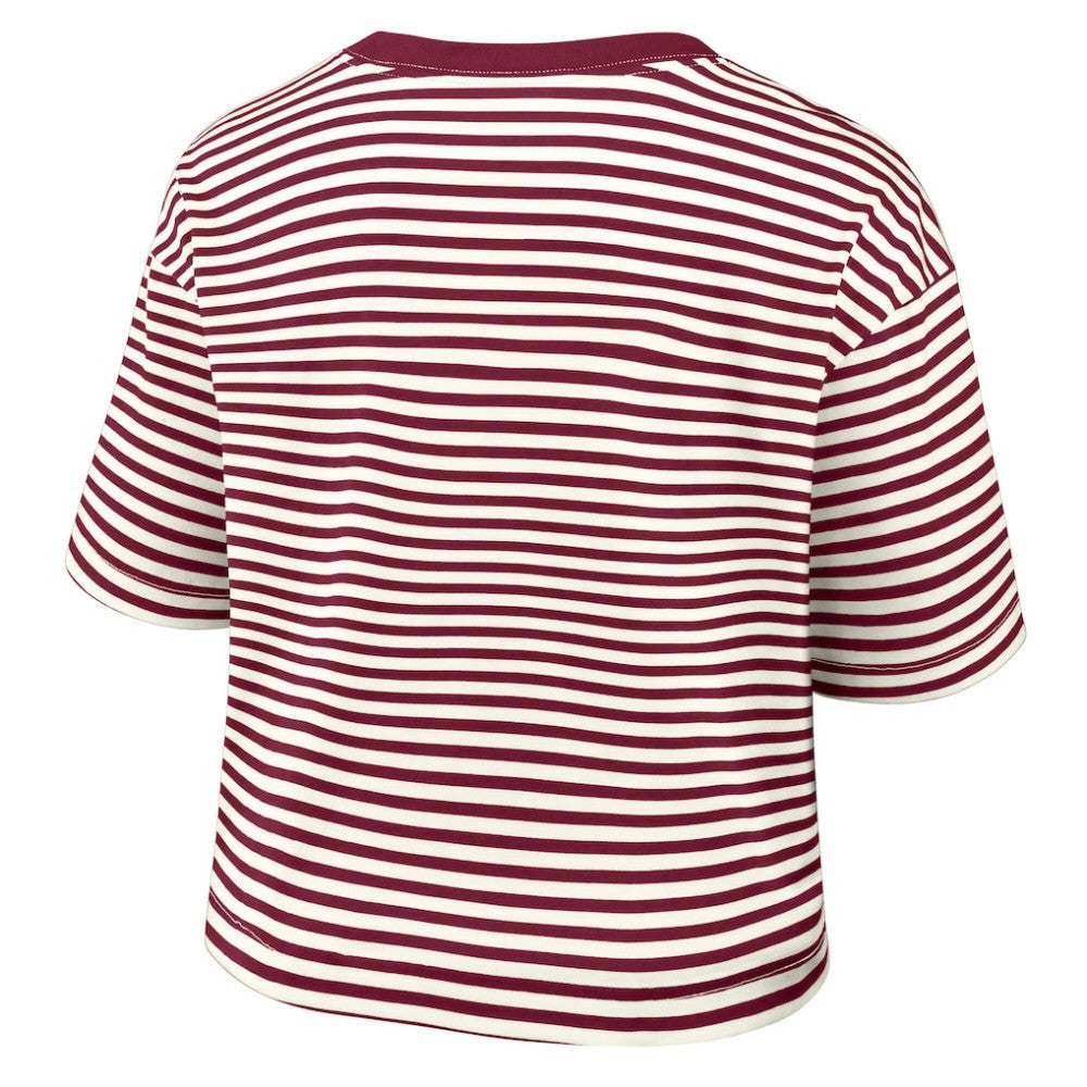Philadelphia Phillies Nike Women's Cooperstown Collection Striped Cropped T-Shirt Discount