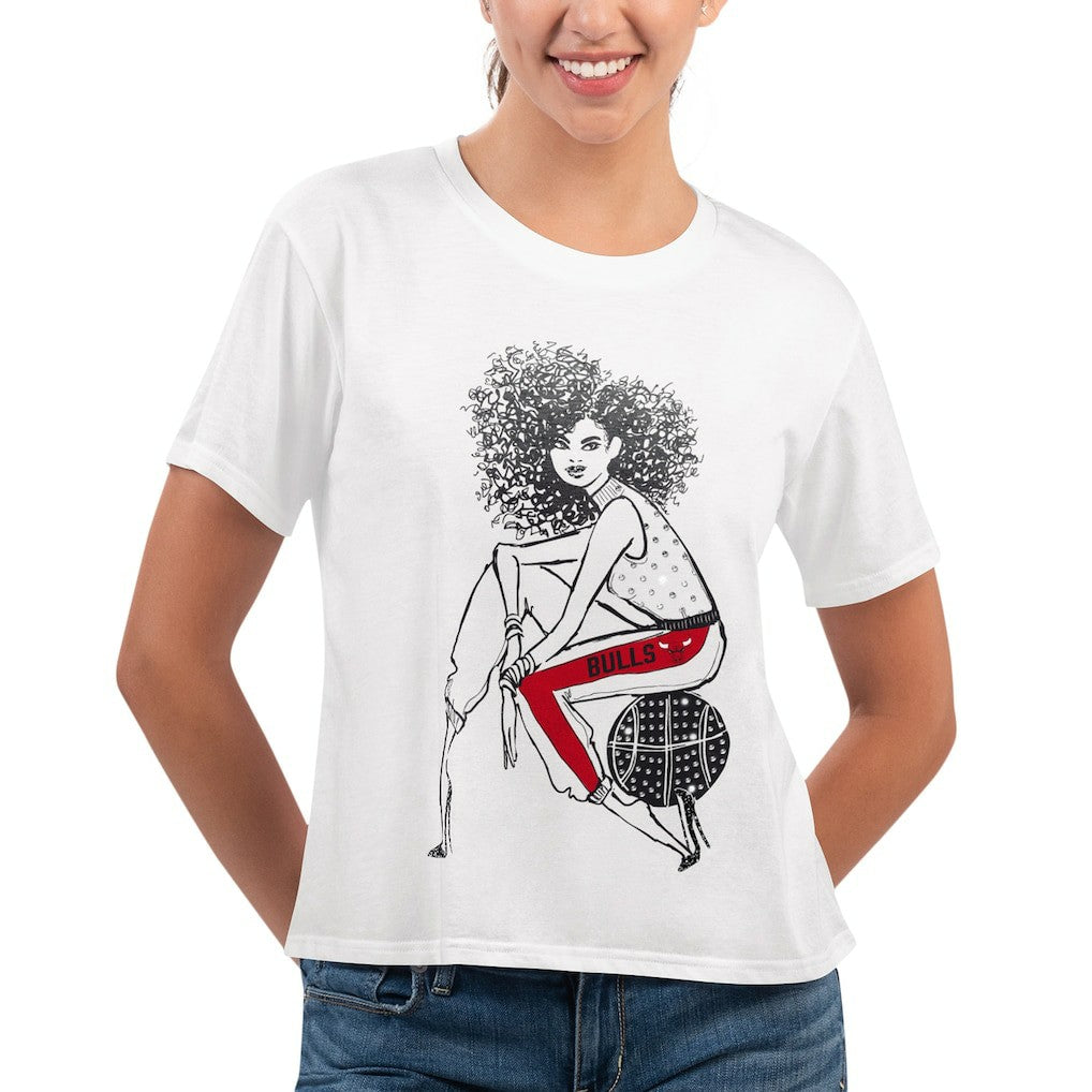 Chicago Bulls G-III 4Her by Carl Banks Women's Play the Ball Cropped T-Shirt White