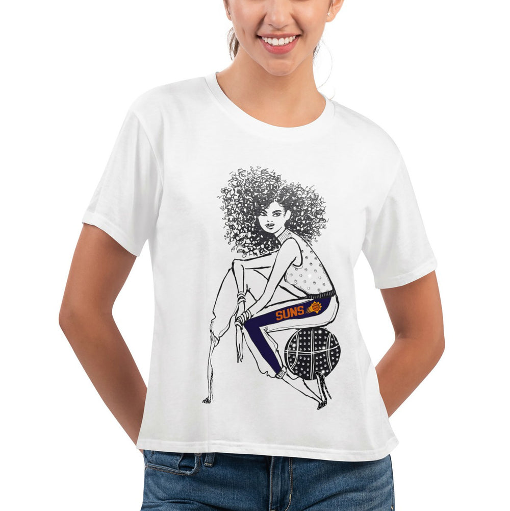 Phoenix Suns G-III 4Her by Carl Banks Women's Play the Ball Cropped T-Shirt White