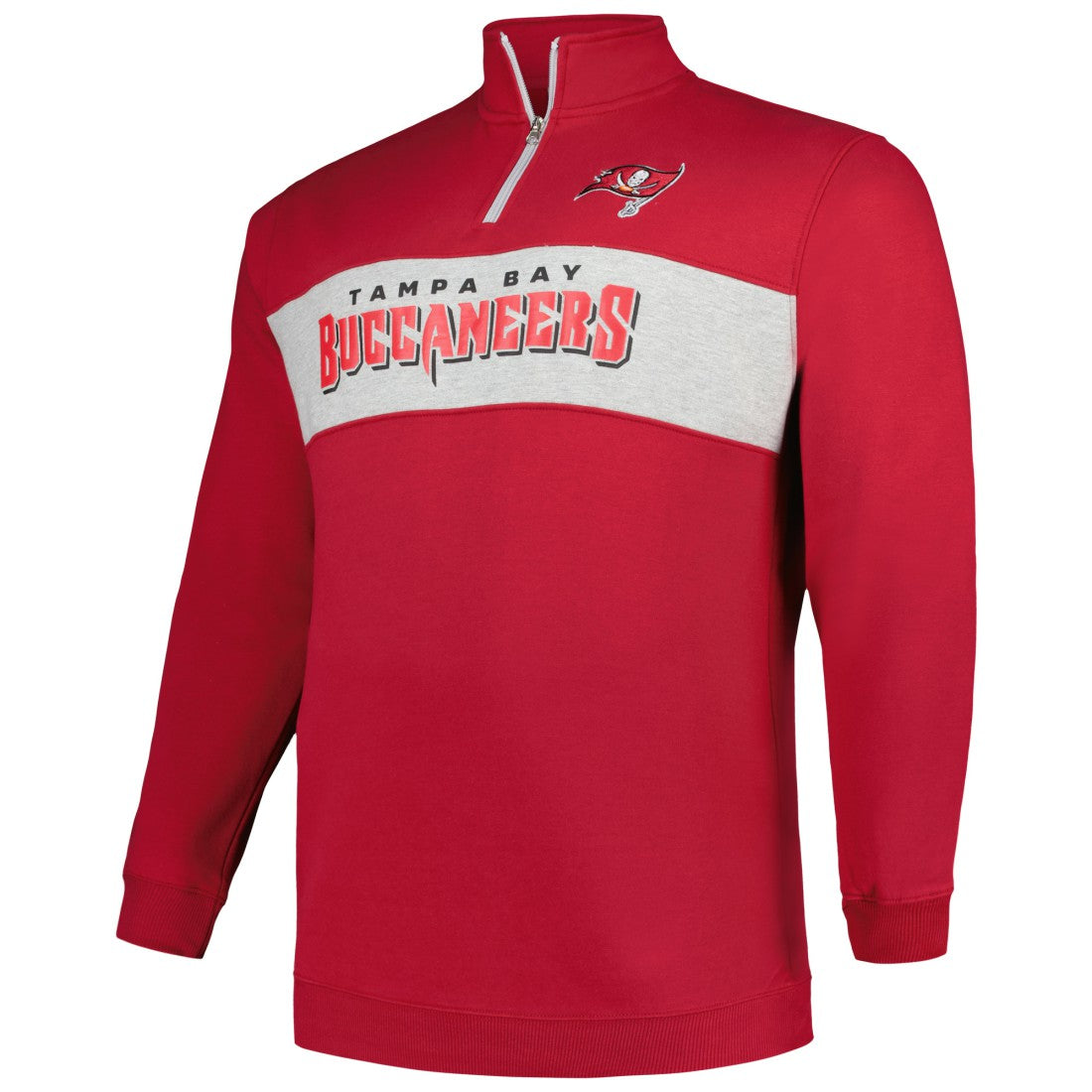 Tampa Bay Buccaneers Profile Big & Tall Fleece Quarter-Zip Jacket - Red - NFL