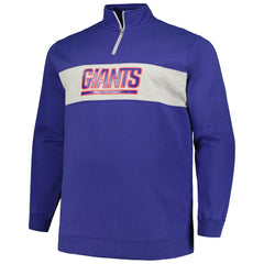 New York Giants Profile Big & Tall Fleece Quarter-Zip Jacket - Royal - NFL