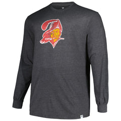 Tampa Bay Buccaneers Profile Big & Tall Throwback Long Sleeve T-Shirt - Heather Charcoal - NFL