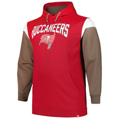 Tampa Bay Buccaneers Profile Big & Tall Trench Battle Pullover Hoodie - Red - NFL