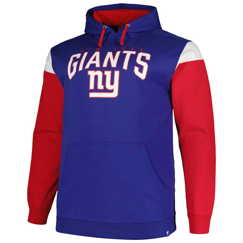 New York Giants Profile Big & Tall Trench Battle Pullover Hoodie - Royal - NFL