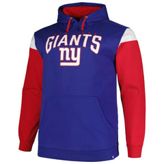 New York Giants Profile Big & Tall Trench Battle Pullover Hoodie - Royal - NFL
