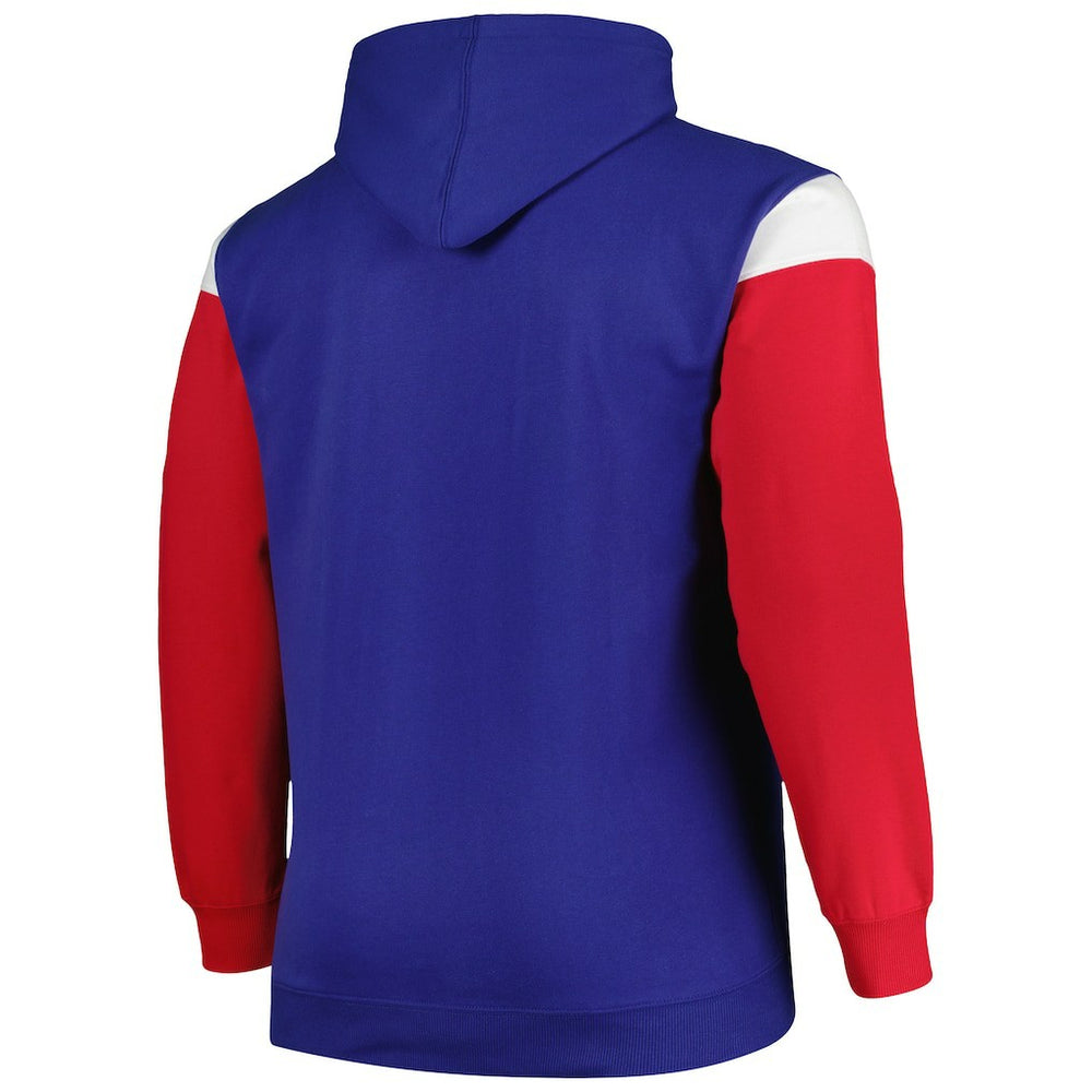 New York Giants Profile Big & Tall Trench Battle Pullover Hoodie - Royal - NFL