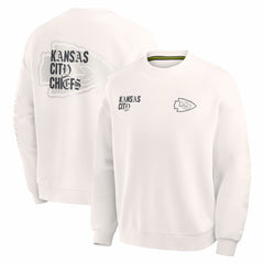 Kansas City Chiefs Oversized Type Play Multi Sweatshirt - Cream - Fanatics