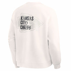 Kansas City Chiefs Oversized Type Play Multi Sweatshirt - Cream - Fanatics