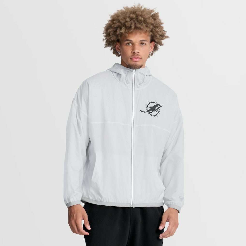 Miami Dolphins Type Play Down Full-Zip Jacket - White - Fanatics