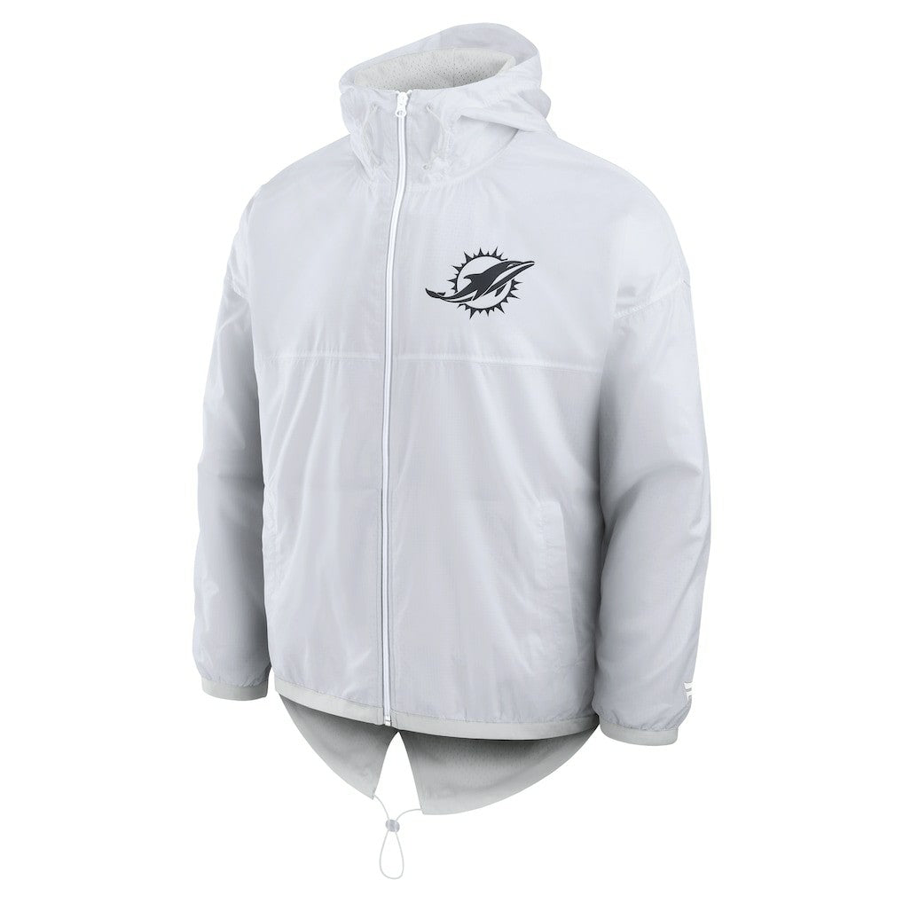 Miami Dolphins Type Play Down Full-Zip Jacket - White - Fanatics