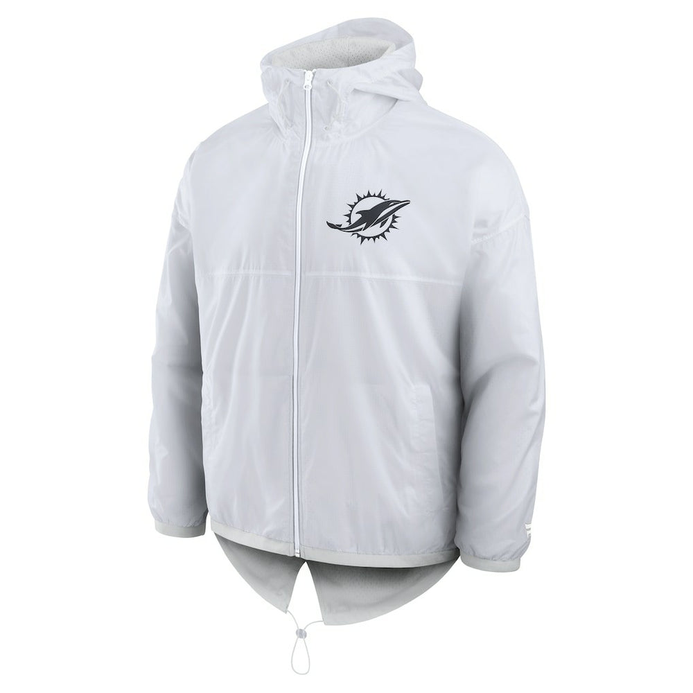 Miami Dolphins Type Play Down Full-Zip Jacket - White - Fanatics