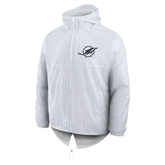 Miami Dolphins Type Play Down Full-Zip Jacket - White - Fanatics