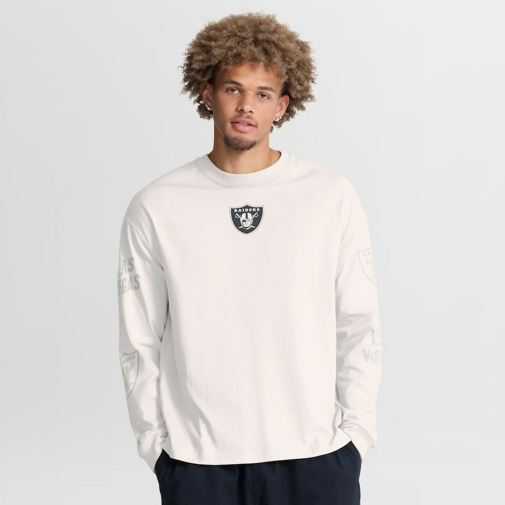 Las Vegas Raiders Oversized Type Play Long Sleeve T-Shirt - Gray - Fanatics