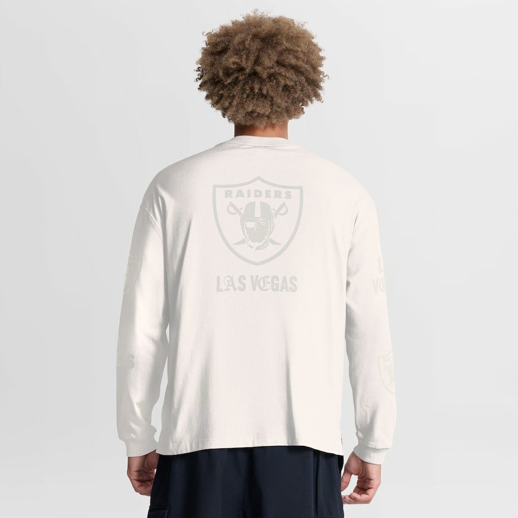Las Vegas Raiders Oversized Type Play Long Sleeve T-Shirt - Gray - Fanatics