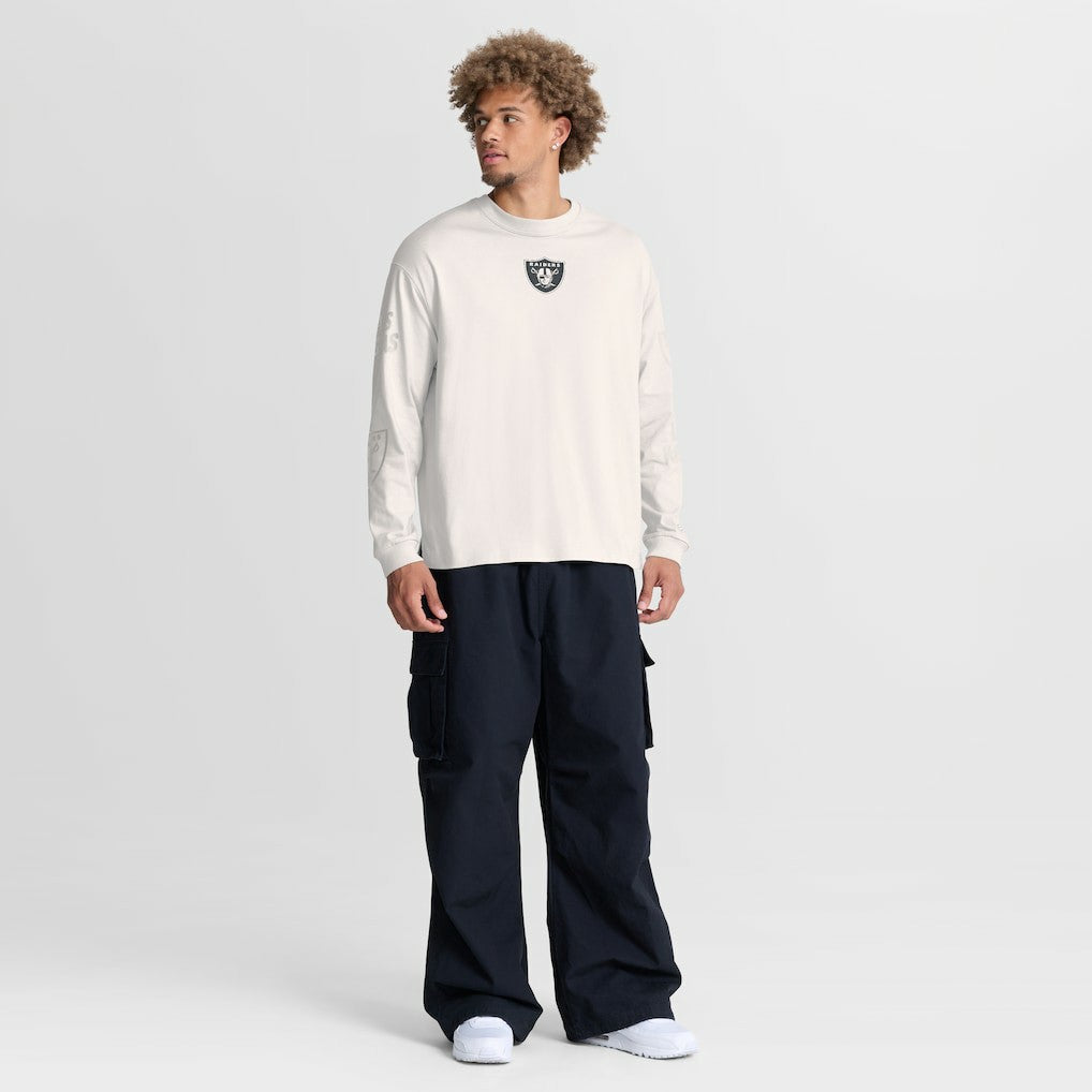 Las Vegas Raiders Oversized Type Play Long Sleeve T-Shirt - Gray - Fanatics