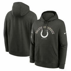 Indianapolis Colts Salute To Service Club Fleece Hoodie - Olive - Nike