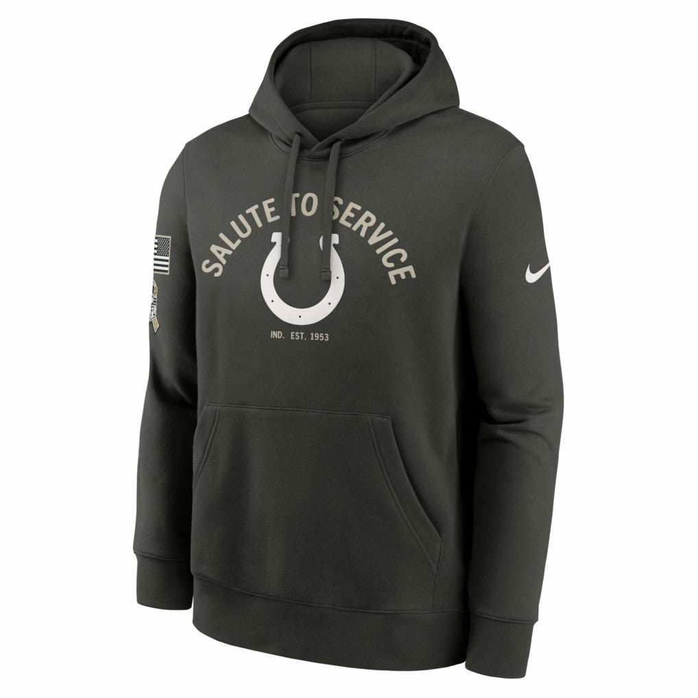 Indianapolis Colts Salute To Service Club Fleece Hoodie - Olive - Nike