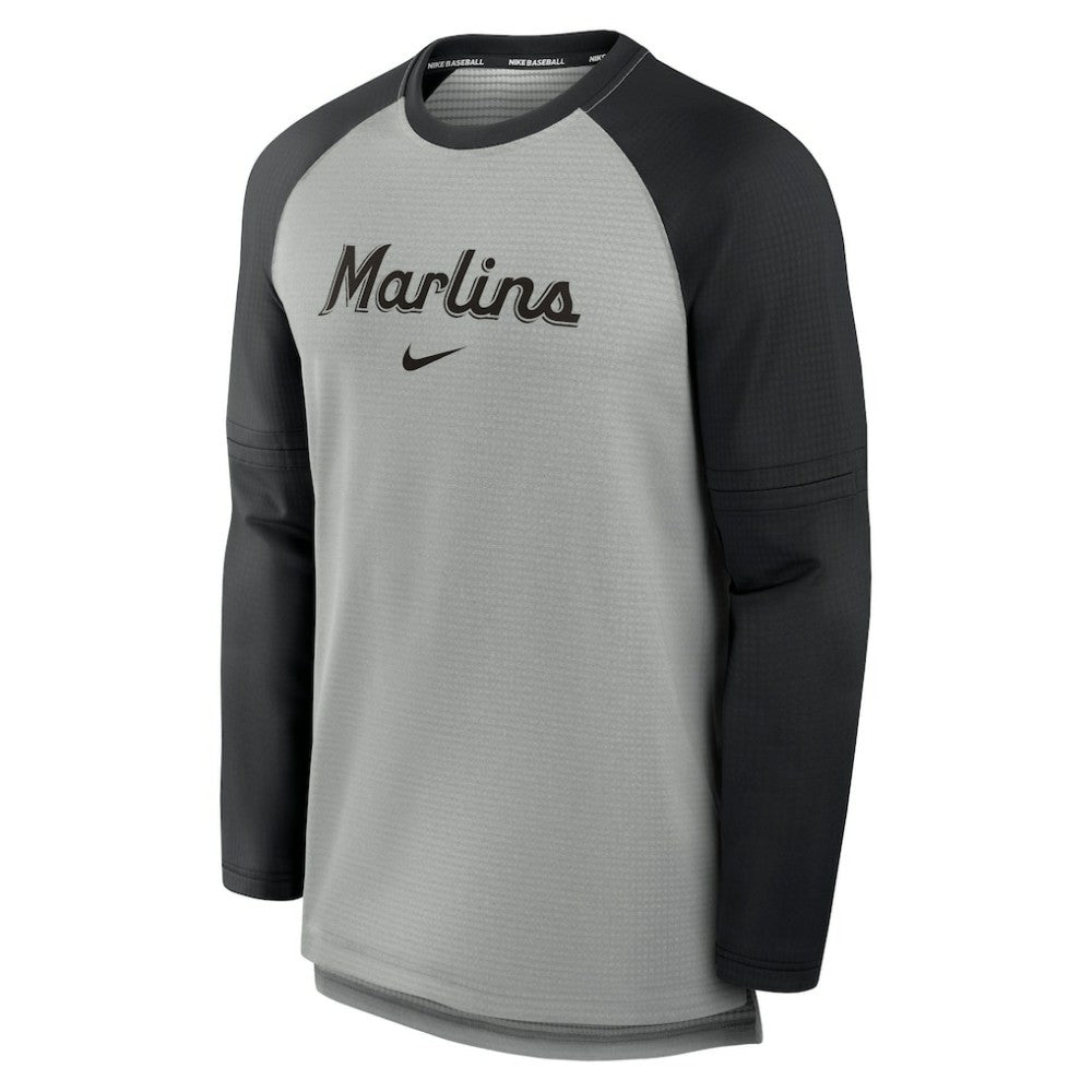 Miami Marlins Nike Authentic Collection Game Time Raglan Performance Long Sleeve T-Shirt Outlet