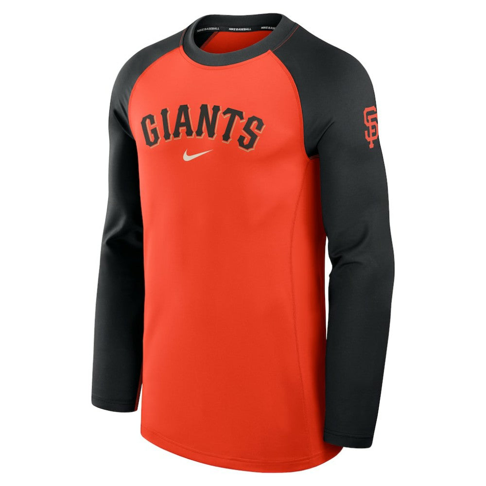 San Francisco Giants Nike Authentic Collection Game Time Dri-FIT Raglan Long Sleeve T-Shirt - Orange/Black Discount