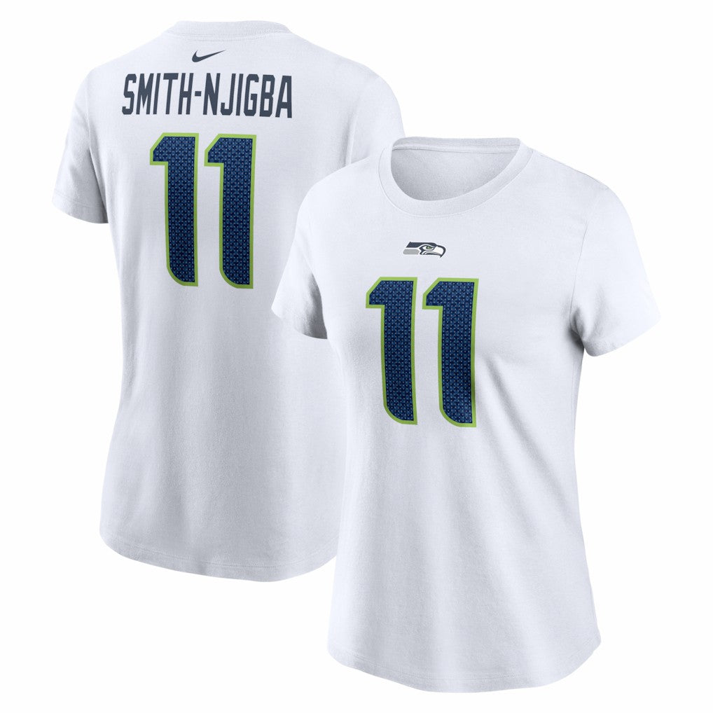 Jaxon Smith-Njigba Seattle Seahawks Women's Player Name & Number T-Shirt - White - Nike