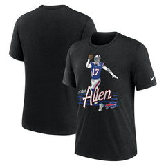 Josh Allen Buffalo Bills Player Graphic T-Shirt - Heather Black - Nike