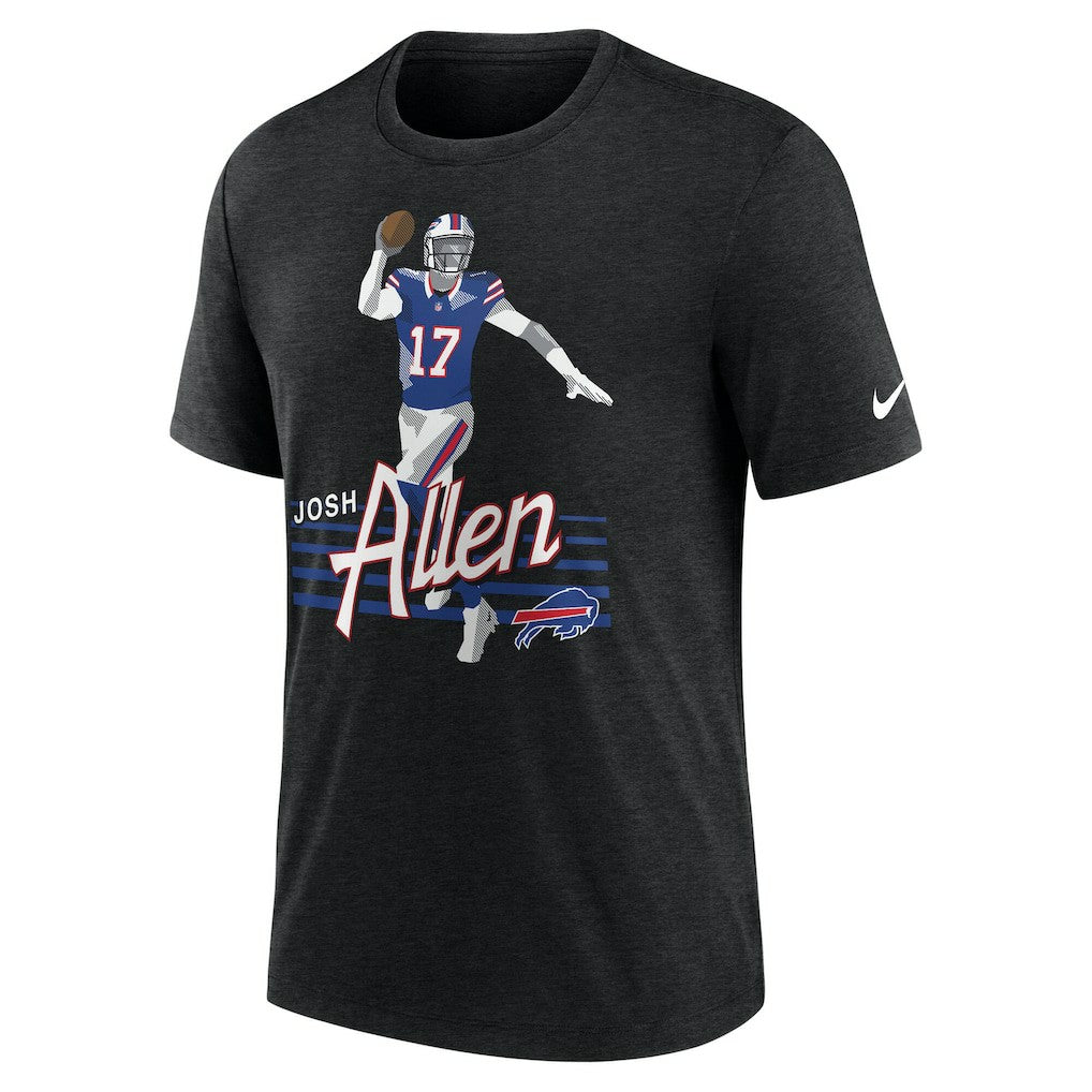 Josh Allen Buffalo Bills Player Graphic T-Shirt - Heather Black - Nike