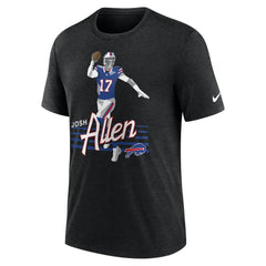 Josh Allen Buffalo Bills Player Graphic T-Shirt - Heather Black - Nike