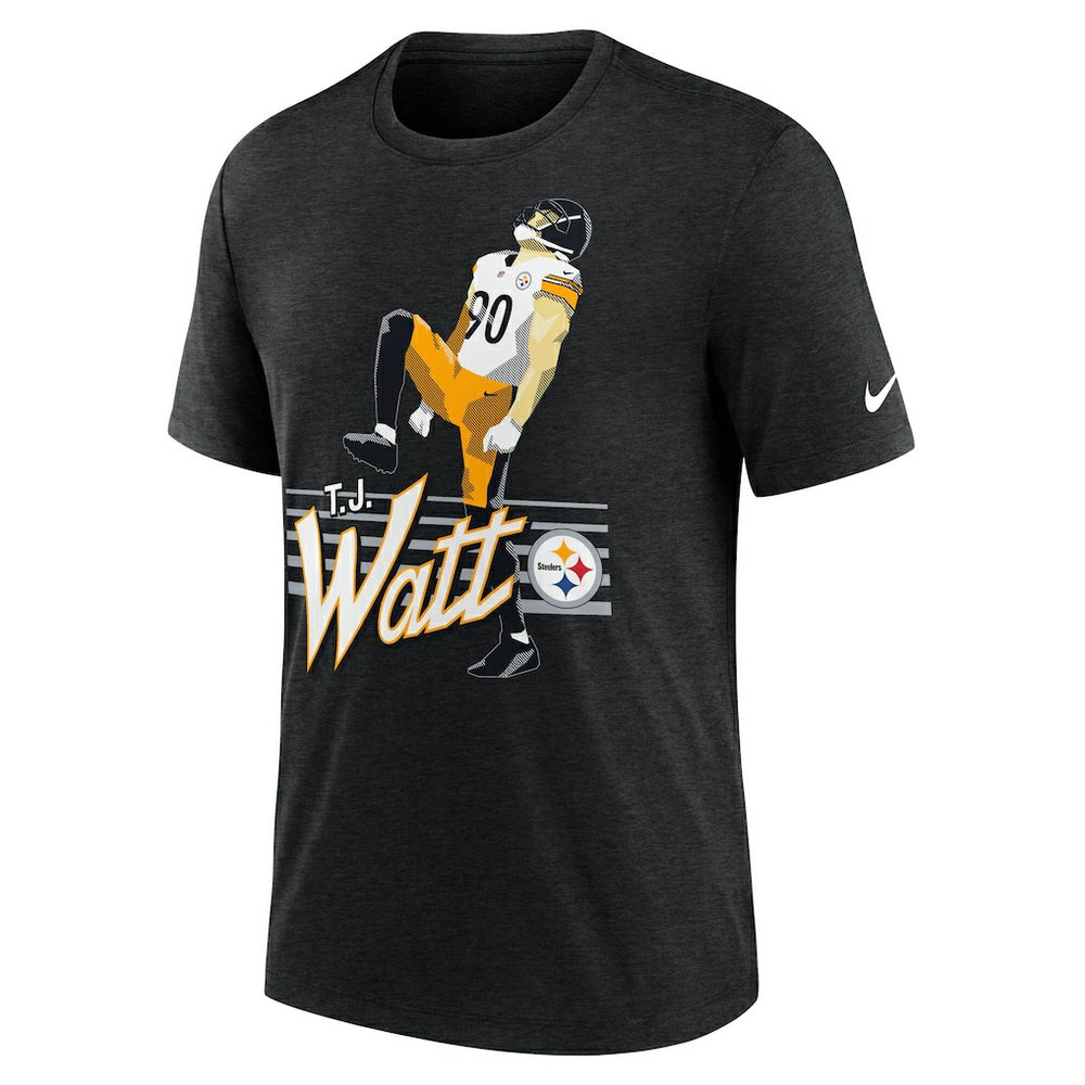 T.J. Watt Pittsburgh Steelers Player Graphic T-Shirt - Heather Black - Nike