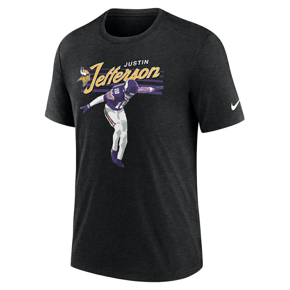 Justin Jefferson Minnesota Vikings Player Graphic T-Shirt - Heather Black - Nike