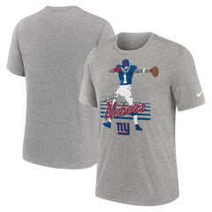 Malik Nabers New York Giants Player Graphic T-Shirt - Heather Gray - Nike