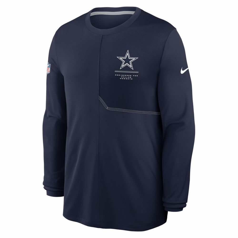 Dallas Cowboys Sideline Coach UV Dri-FIT Long Sleeve Shirt - Navy - Nike