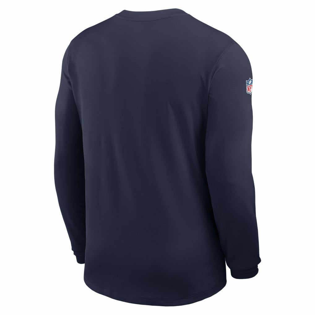 Dallas Cowboys Sideline Coach UV Dri-FIT Long Sleeve Shirt - Navy - Nike